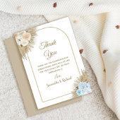 Pampas Grass Boho Gender Reveal Party Bedankkaart