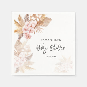 Pampas Grass Boho Girl Baby shower Papier Servet