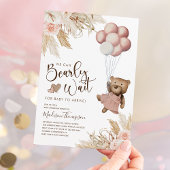 Pampas Grass Boho Girl Beer Baby shower Kaart