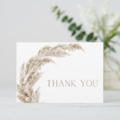 Pampas Grass Boho - Hartelijk dank Bedankkaart (Staand voorkant)