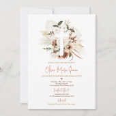 Pampas Grass Boho Herfst Pumpkin Baptism Christeni Kaart (Voorkant)