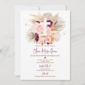 Pampas Grass Boho Herfst Pumpkin Baptism Christeni Kaart (Voorkant)