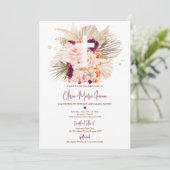 Pampas Grass Boho Herfst Pumpkin Baptism Christeni Kaart (Staand voorkant)