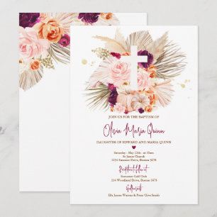 Pampas Grass Boho Herfst Pumpkin Baptism Christeni Kaart