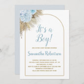 Pampas Grass Boho Het is een Boy Baby shower Kaart (Voorkant / Achterkant)