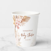 Pampas Grass Boho Meisje Baby shower Papieren Bekers (Achterkant)