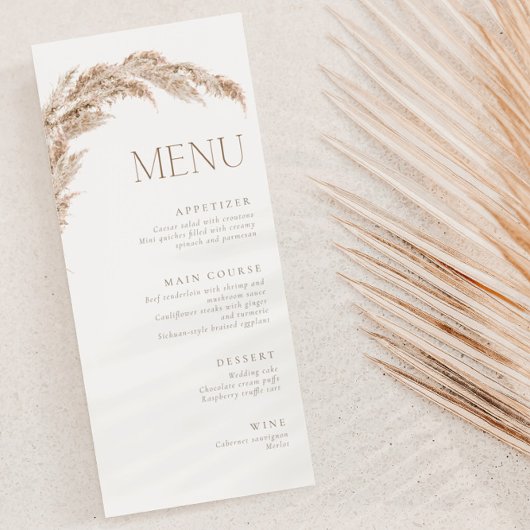 Pampas Grass Boho Menu
