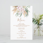 Pampas Grass Boho Menu Kaart (Staand voorkant)