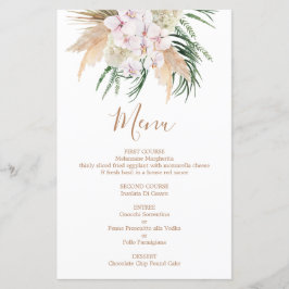 Pampas Grass Boho Menu Kaart