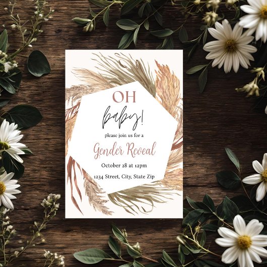 Pampas Grass Boho Neutraal Geslacht Onthulling Uit Kaart