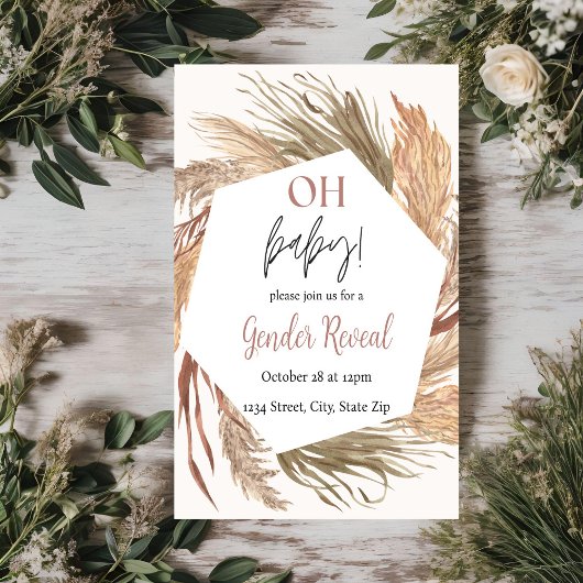 Pampas Grass Boho Neutraal Geslacht Onthulling Uit Kaart