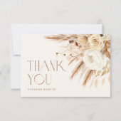 Pampas Grass Boho Neutral Vrijgezellenfeest Bedankkaart (Voorkant)