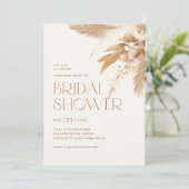 Pampas Grass Boho Neutral Vrijgezellenfeest Kaart (Staand voorkant)
