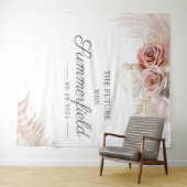 Pampas Grass Boho Photo Booth Vrijgezellenfeest Wandkleed (In Situ (horizontaal))