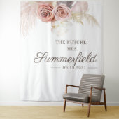 Pampas Grass Boho Photo Booth Vrijgezellenfeest Wandkleed (In situ)