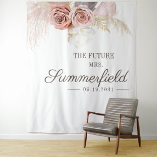 Pampas Grass Boho Photo Booth Vrijgezellenfeest Wandkleed