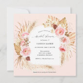 Pampas Grass Boho Pink Floral Vrijgezellenfeest In Kaart (Voorkant)