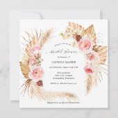 Pampas Grass Boho Pink Floral Vrijgezellenfeest Kaart (Voorkant)