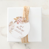 Pampas Grass Boho Pop Het Meisje Baby shower Bedankjes Labels (In situ)