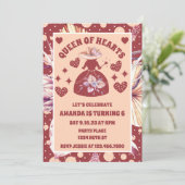 Pampas Grass Boho Queen of Hearts Verjaardag Kaart (Staand voorkant)