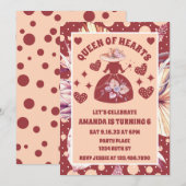 Pampas Grass Boho Queen of Hearts Verjaardag Kaart (Voorkant / Achterkant)
