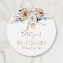Pampas Grass Boho Quinceañera Favor Tags