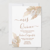 Pampas Grass Boho Quinceanera Kaart (Voorkant)