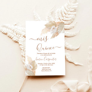 Pampas Grass Boho Quinceanera Kaart