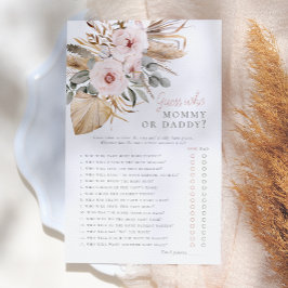Pampas Grass Boho raad wie Baby shower spel