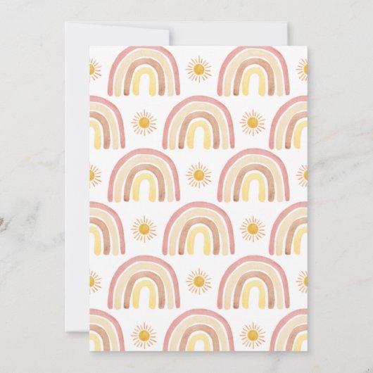 Pampas Grass Boho Rainbow Baby shower Kaart (Achterkant)