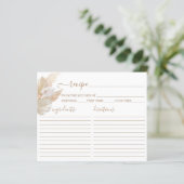 Pampas Grass boho recept card (Staand voorkant)