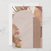 Pampas Grass Boho repetitie diner Kaart (Achterkant)