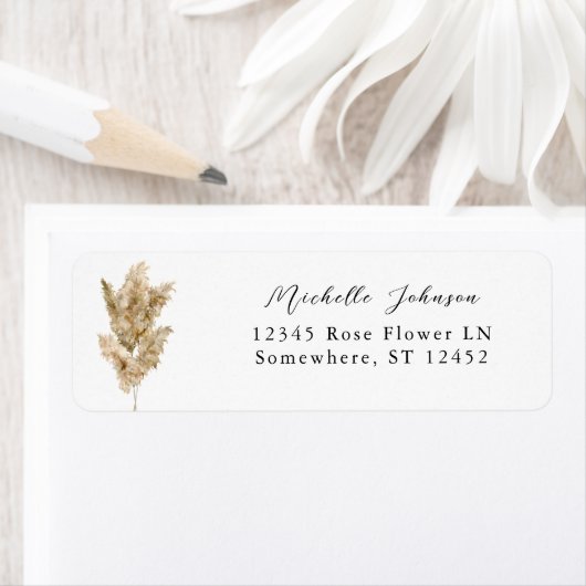 Pampas Grass Boho Return Address Label (Insitu)
