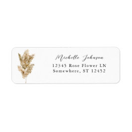 Pampas Grass Boho Return Address Label
