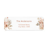 Pampas Grass Boho Return Address Label (Voorkant)