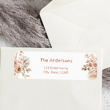 Pampas Grass Boho Return Address Label