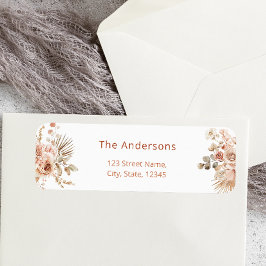 Pampas Grass Boho Return Address Label