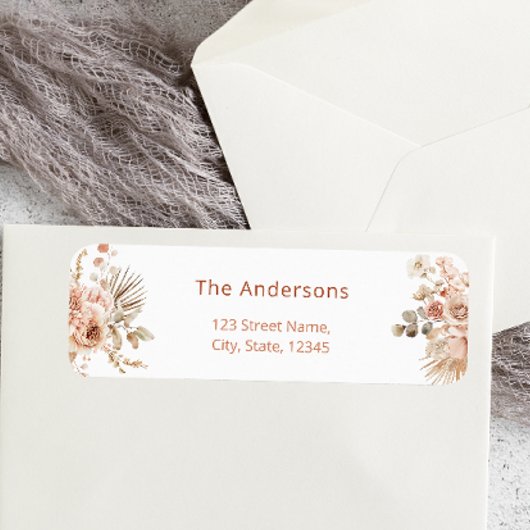 Pampas Grass Boho Return Address Label