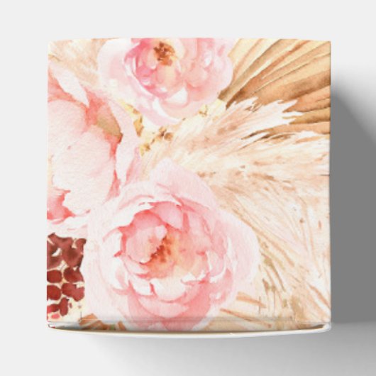 Pampas Grass boho roze bloemig baby shower Bedankdoosjes (Bovenkant)