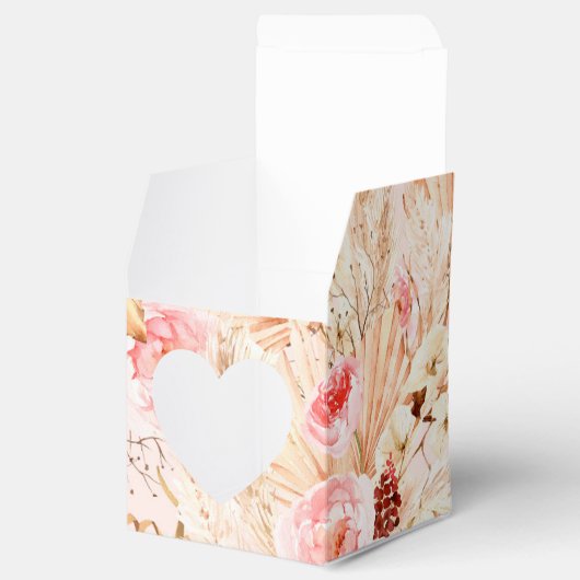 Pampas Grass boho roze bloemig baby shower Bedankdoosjes (Geopend)