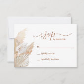 Pampas Grass Boho RSVP-kaart RSVP Kaartje (Voorkant)