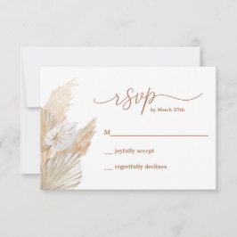 Pampas Grass Boho RSVP-kaart RSVP Kaartje