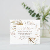 Pampas Grass Boho Save the Date (Staand voorkant)