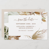 Pampas Grass Boho Save the Date (Voorkant / Achterkant)