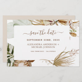 Pampas Grass Boho Save the Date