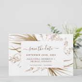 Pampas Grass Boho Save the Date (Staand voorkant)