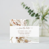 Pampas Grass Boho Save the Date (Staand voorkant)