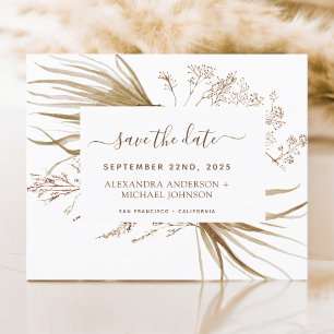 Pampas Grass Boho Save the Date
