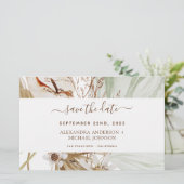 Pampas Grass Boho Save the Date (Staand voorkant)