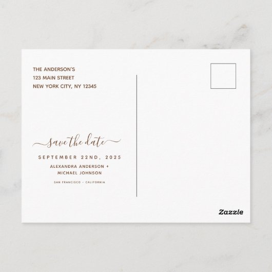 Pampas Grass Boho Save the Date Briefkaart (Achterkant)